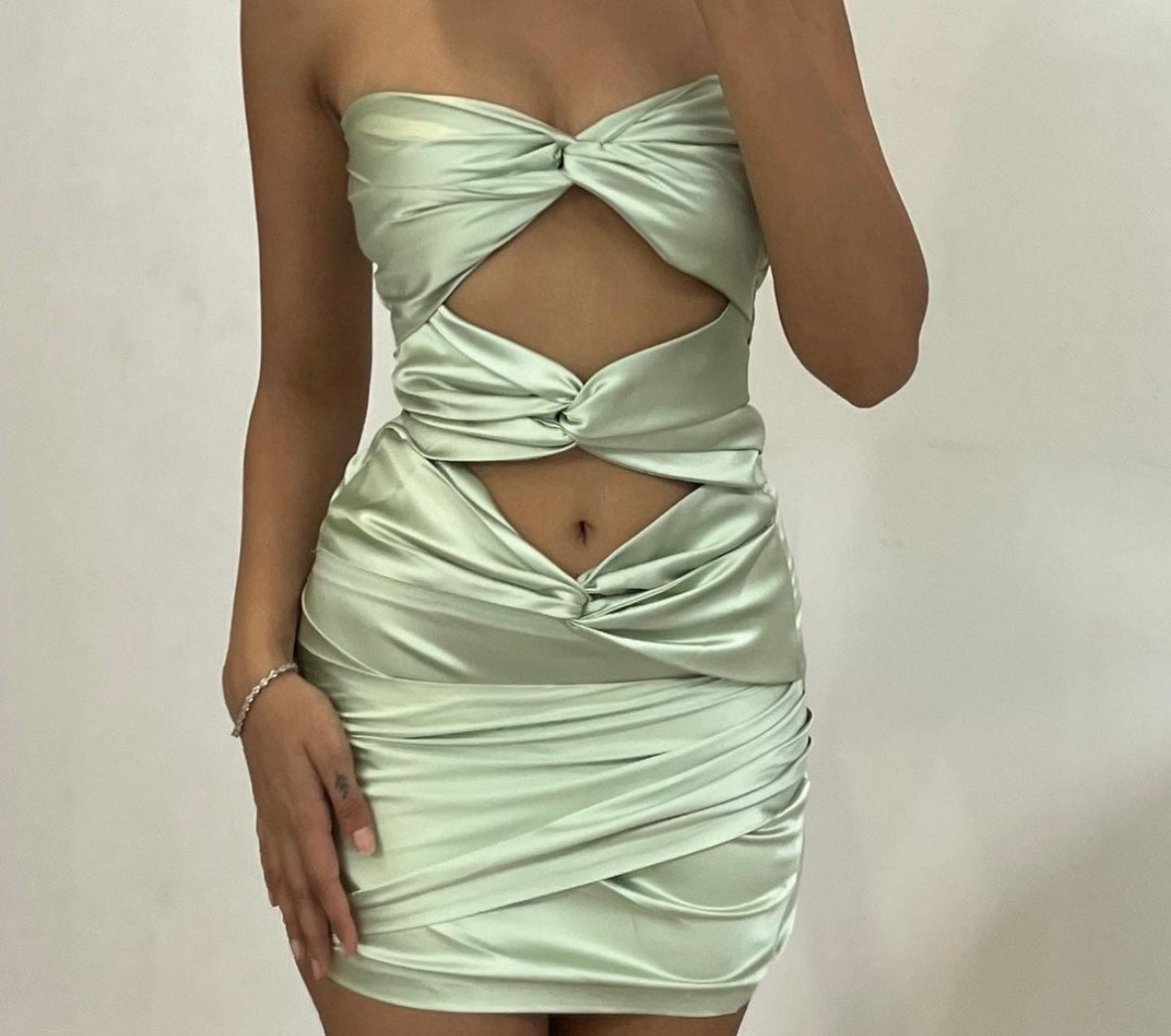 Green Cut Out Dress