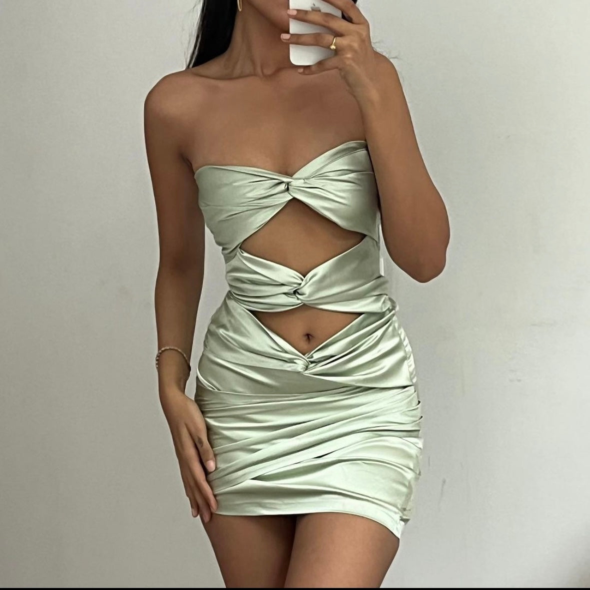 Green Cut Out Dress