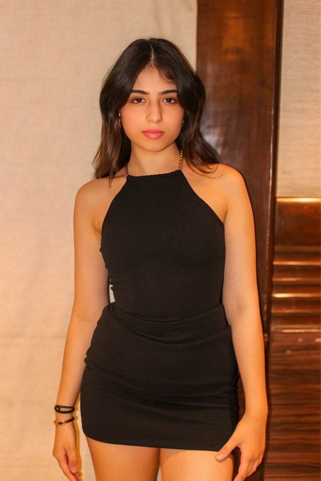 Olivia Dress – Gold Chain Neck Detail