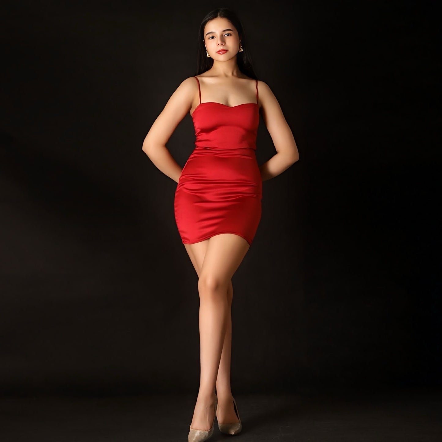 Scarlet Satin Mini Dress